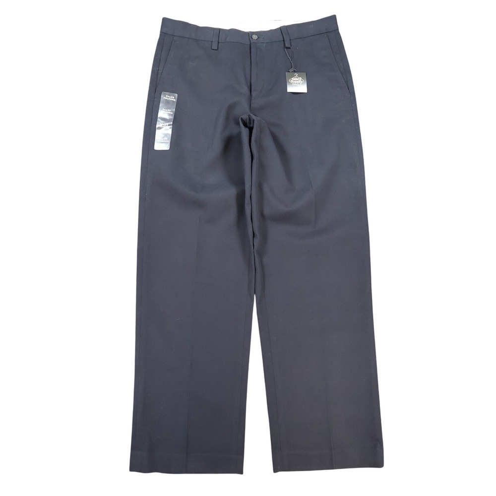 Eddie Bauer Chino Pants Mens 34x32 Navy Blue 100% Cotton Relaxed Straight Leg